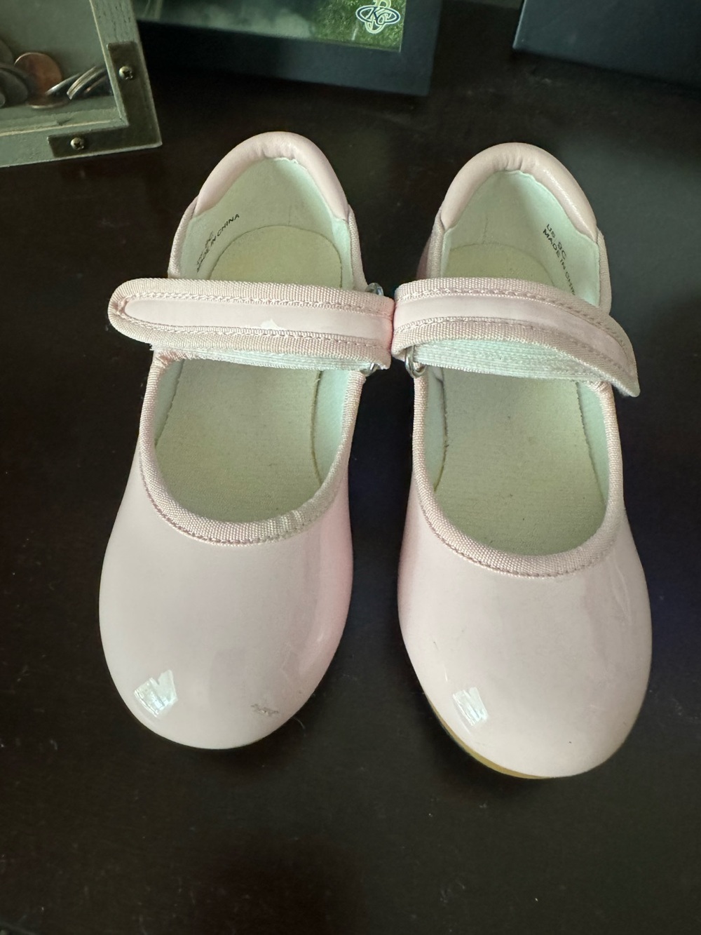 Toddler Pink Tap Shoes with Hook-and-Loop Strap